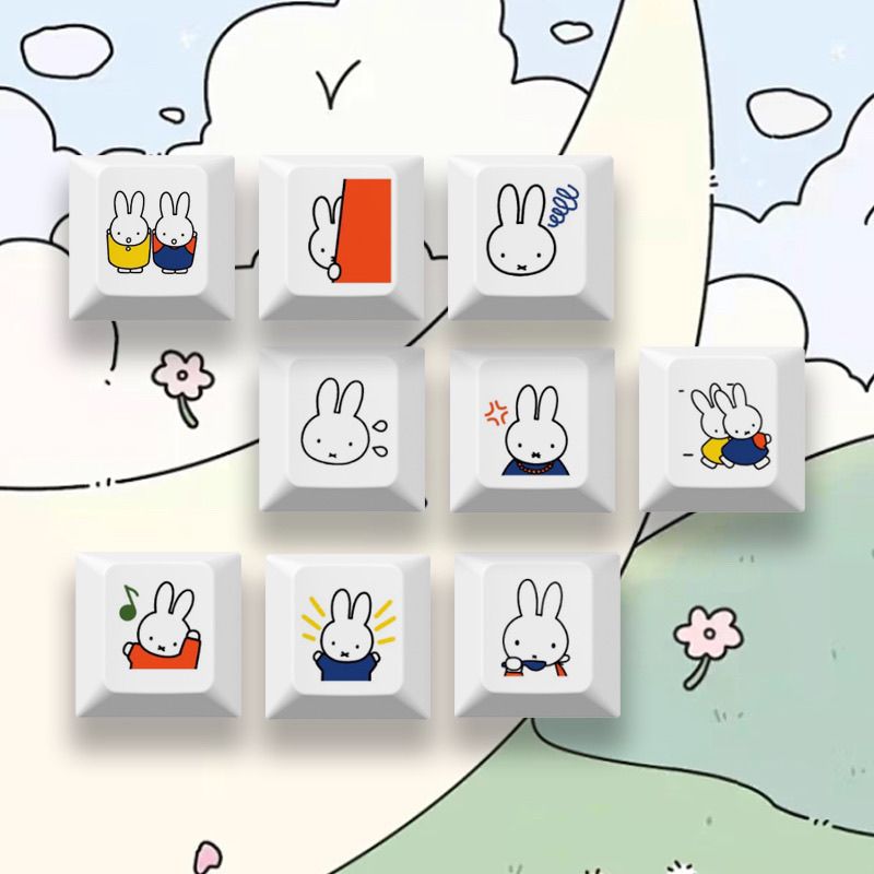 New Miffy rabbit cartoon cute  - Custom Keycaps 评论和价格