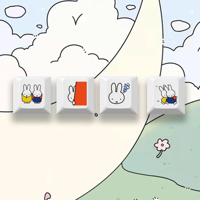 New Miffy rabbit cartoon cute  - Custom Keycaps 评论和价格
