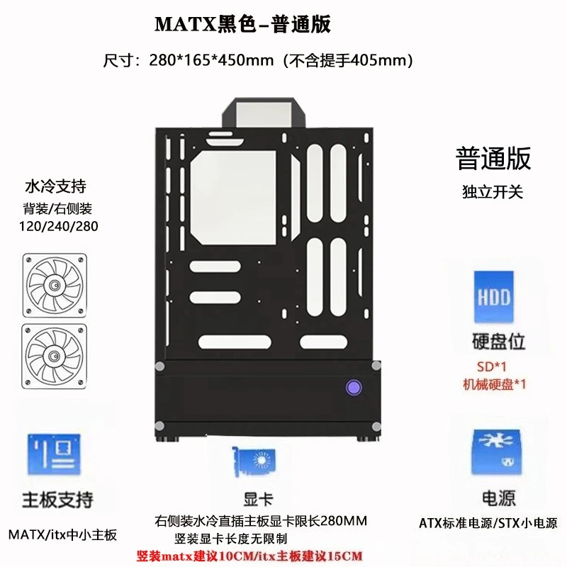 Open Chassis 240/360 Water-Coo - Pc Gaming Case 评论和价格