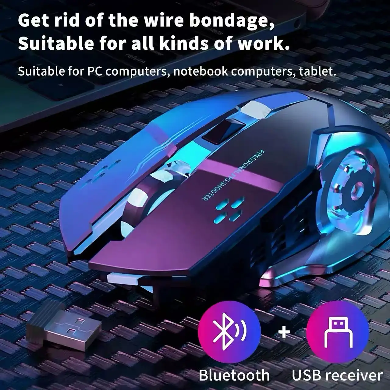 RGB Light Wireless Gaming Mous - Pc Gaming X3D 评论和价格