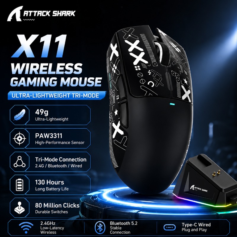 ATTACK SHARK X11 Wireless Gami - Pc Gaming X3D 评论和价格