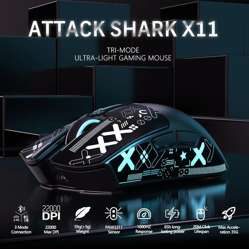 ATTACK SHARK X11 Wireless Gami - Pc Gaming X3D 评论和价格