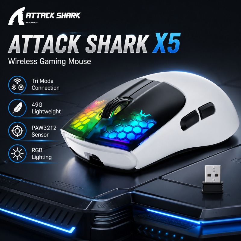 ATTACK SHARK X5 Wireless Gamin - Pc Gaming X3D 评论和价格