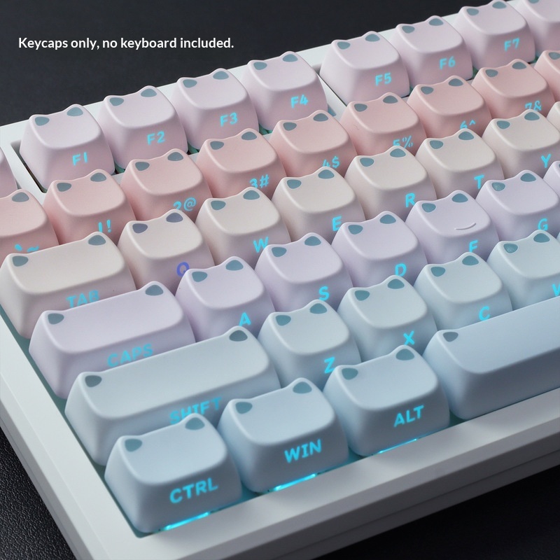 113 Key MAO Cute Cat Ear Trans - Custom Keycaps 评论和价格