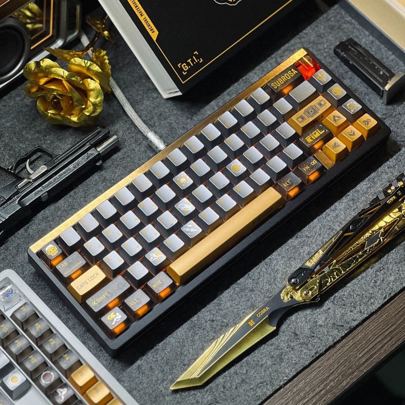Golden Rose Theme Keycaps Set  - Pc Gaming Set 评论和价格