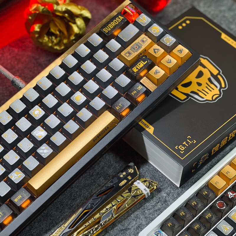 Golden Rose Theme Keycaps Set  - Pc Gaming Set 评论和价格