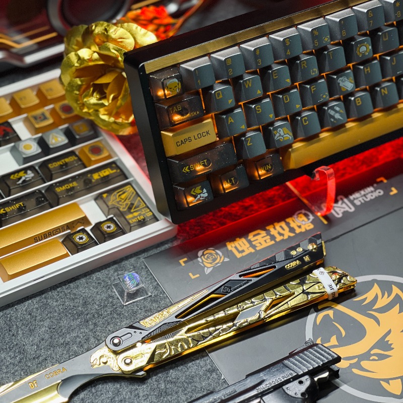 Golden Rose Theme Keycaps Set  - Pc Gaming Set 评论和价格