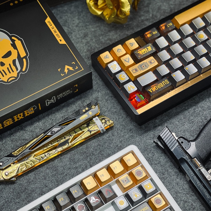 Golden Rose Theme Keycaps Set  - Pc Gaming Set 评论和价格