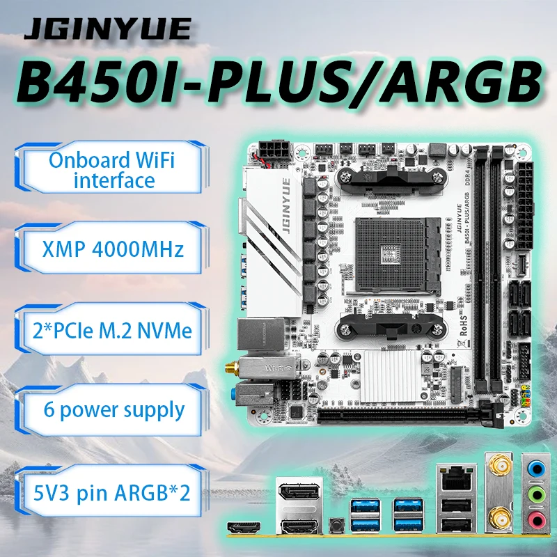 JGINYUE B450 ITX Motherboard S - Pc Gaming Set 评论和价格