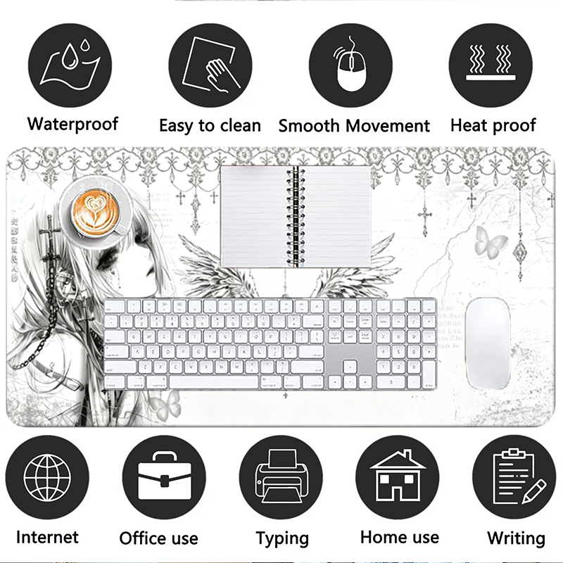Leather Mousepad Black White A - Pc Gaming Girl 评论和价格