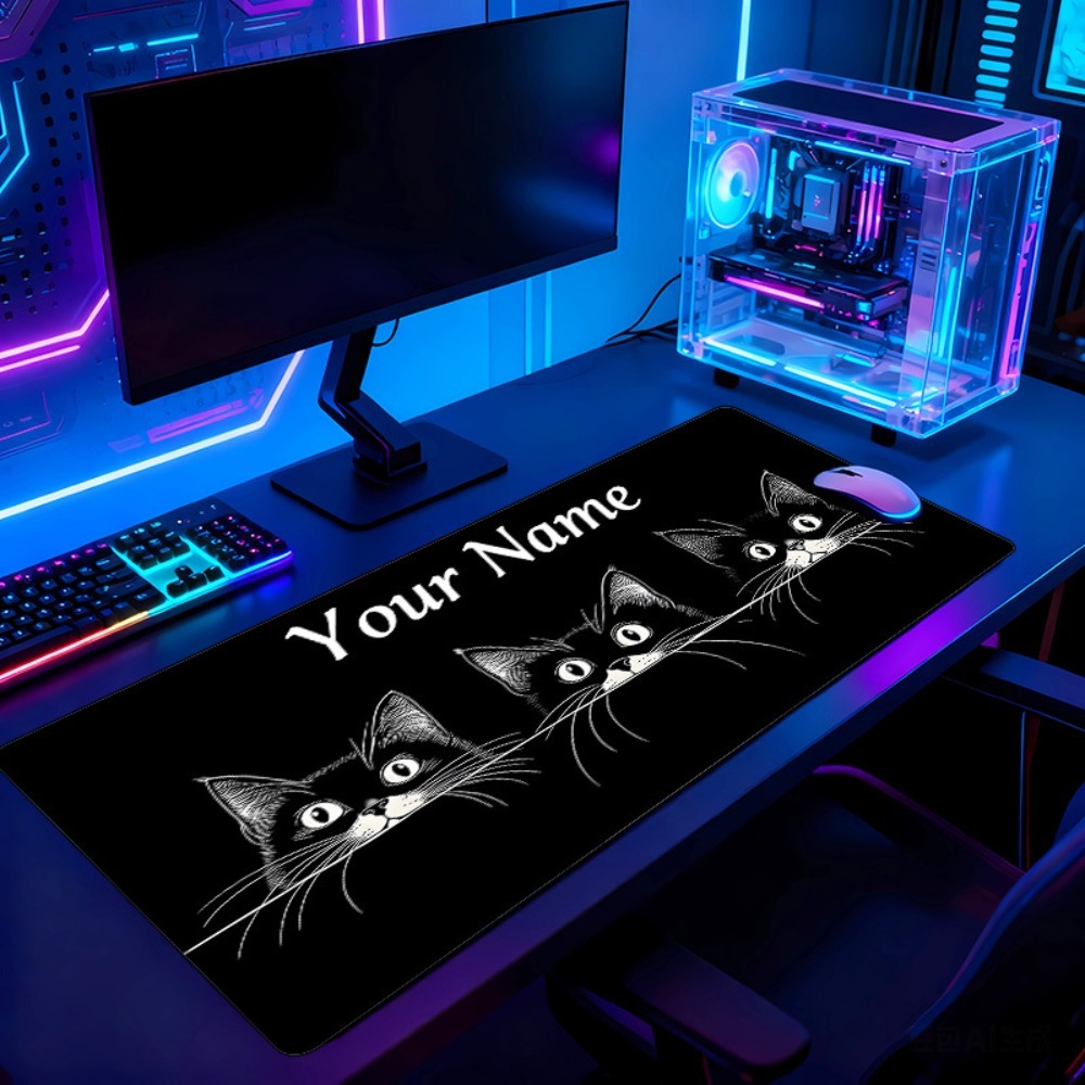 Cute 3 Black Cats Custom Desk  - Pc Gaming Names 评论和价格
