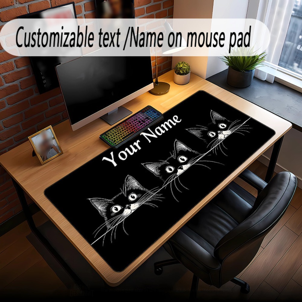 Cute 3 Black Cats Custom Desk  - Pc Gaming Names 评论和价格