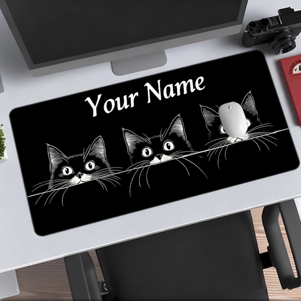 Cute 3 Black Cats Custom Desk  - Pc Gaming Names 评论和价格