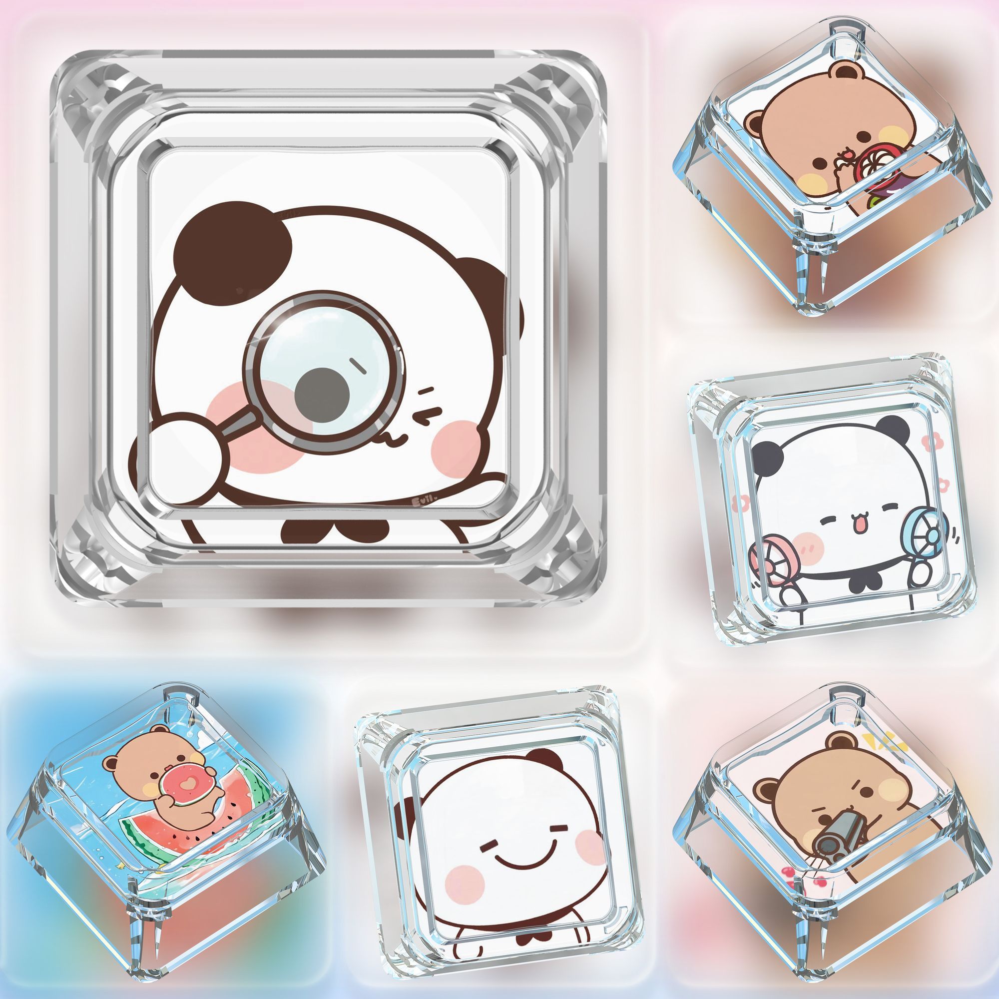 Cute Bubu Dudu Keycaps ABS Cus - Custom Keycaps 评论和价格