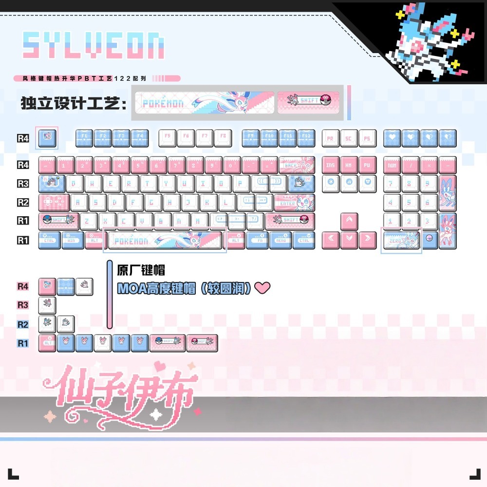 Pokémon Sylveon‌ Keycaps Custo - Custom Keycaps 评论和价格